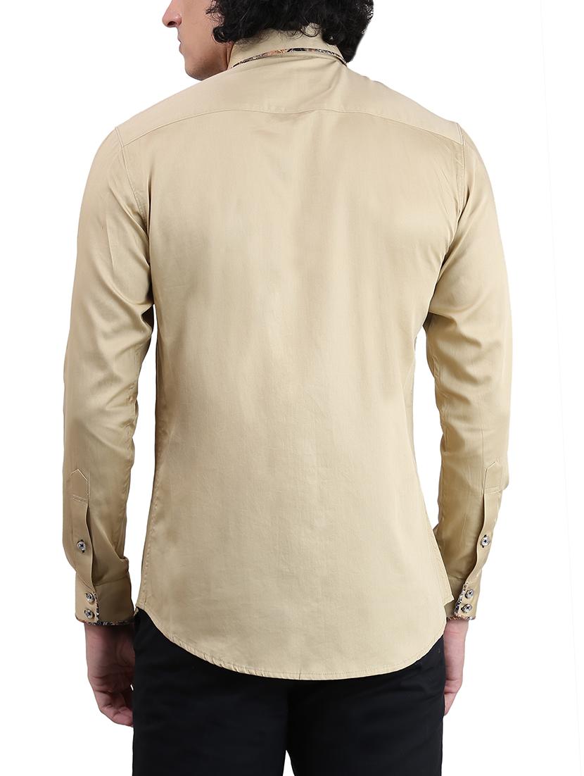 beige cotton casual shirt - 13607496 - Zoom Image - 3