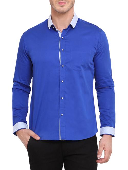 blue cotton casual shirt - 13648868 - Standard Image - 1
