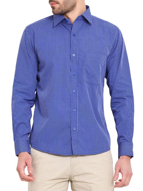 blue cotton casual shirt - 13648900 - Very Small Image - 1