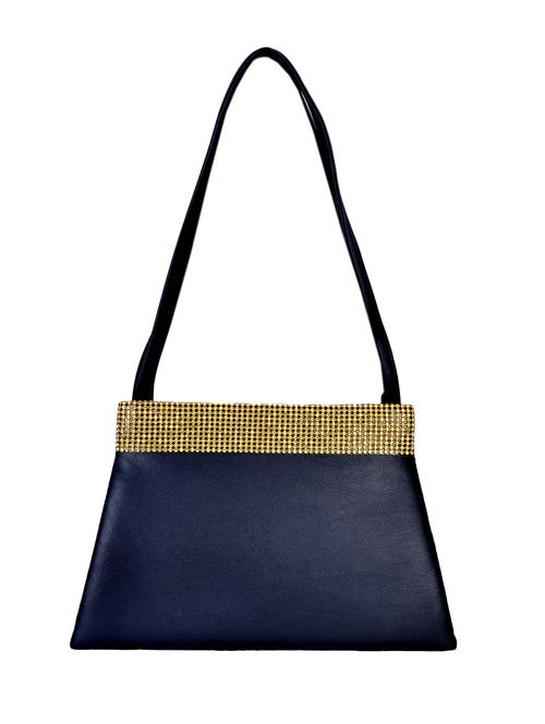 black leatherette structured sling bag - 13650018 - Standard Image - 1