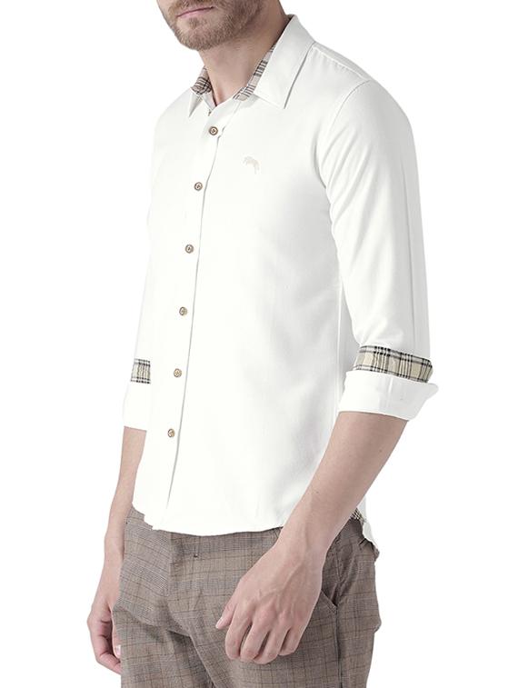 white cotton casual shirt - 13650107 - Zoom Image - 2