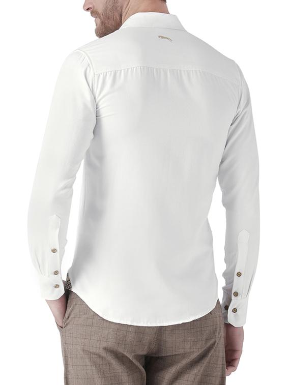 white cotton casual shirt - 13650107 - Zoom Image - 3