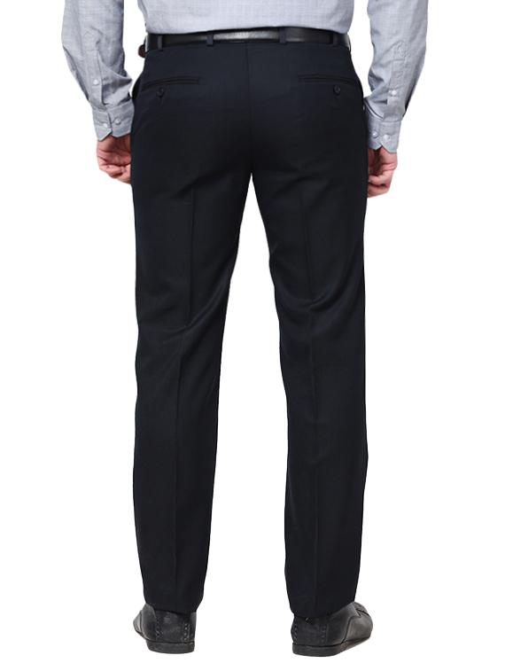 blue cotton blend flat front formal trouser - 13650153 - Zoom Image - 3