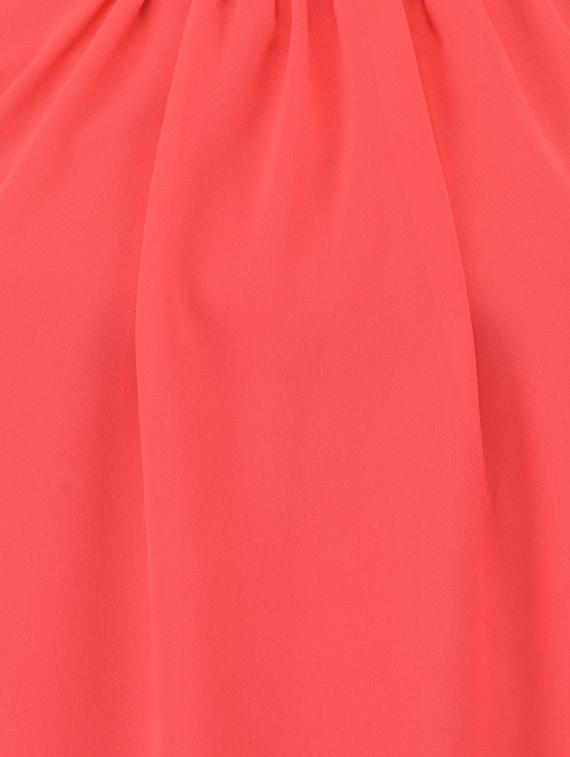 solid peach georgette top - 13650269 - Zoom Image - 4