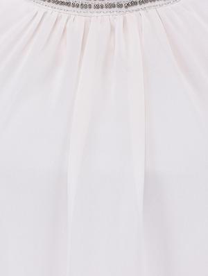 solid white georgette top - 13650271 - Standard Image - 4