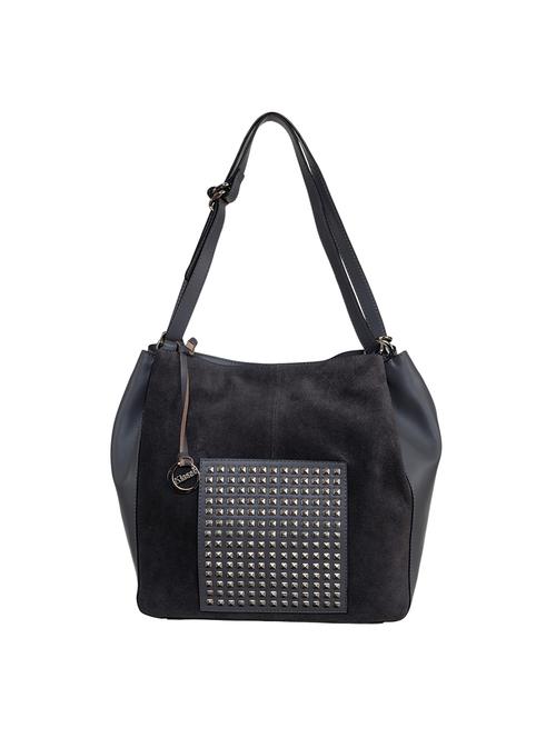 grey leather regular handbag - 13656917 - Standard Image - 1