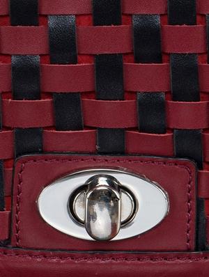 red leather weaved structured sling bag - 13656925 - Standard Image - 4