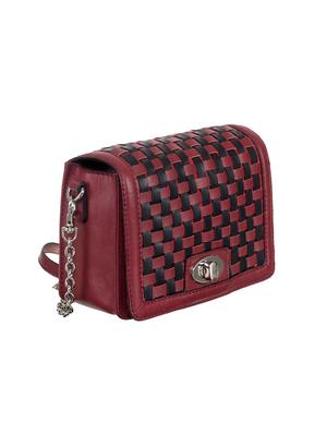 red leather weaved structured sling bag - 13656925 - Standard Image - 5