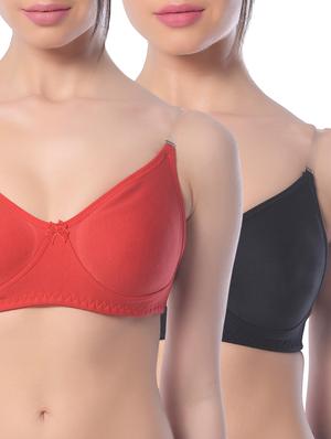 set of 2 multi colored cotton backless bras - 13659935 - Standard Image - 1
