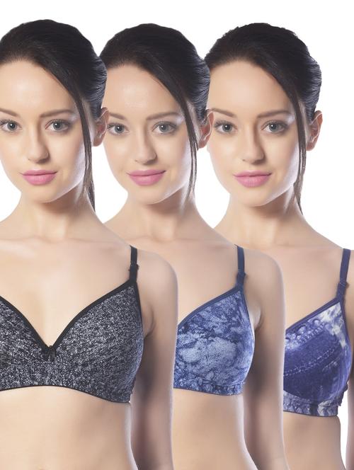 set of 3 bow patch bra - 13660003 - Standard Image - 1