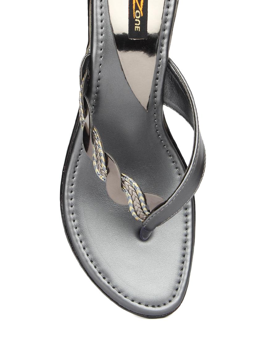 grey leatherette toe separator sandals - 13660811 - Zoom Image - 3