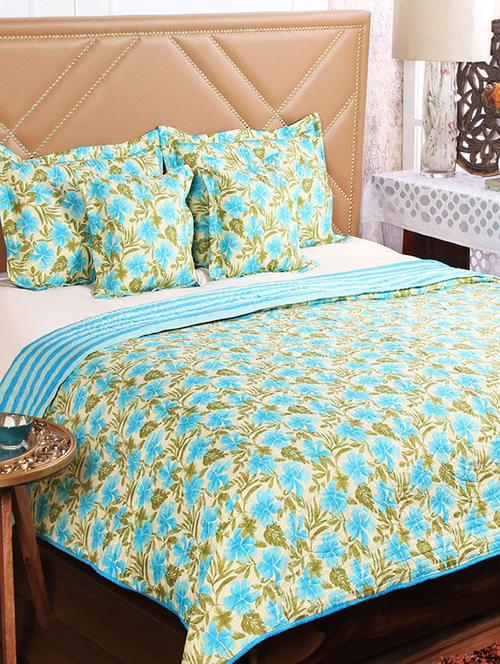 swhf premium cotton 5 piece quilt set(1 quilt + 2 cushion covers + 2 pillow covers) - 13661396 - Standard Image - 1