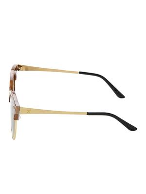 brown half rim uv protected round sunglasses - 13665695 - Standard Image - 3