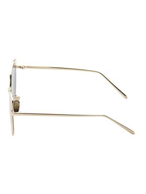 golden metal full rim uv protected sunglasses - 13665705 - Standard Image - 3