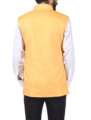 beeige cotton nehru jacket - 13665853 - Standard Image - 3