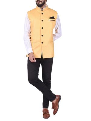 beeige cotton nehru jacket - 13665853 - Standard Image - 4