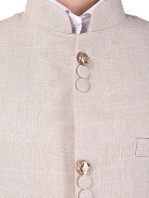 beige cotton nehru jacket - 13665859 - Standard Image - 5