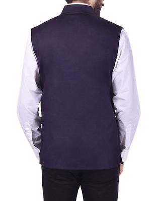 purple cotton nehru jacket - 13665864 - Standard Image - 3