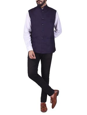 purple cotton nehru jacket - 13665864 - Standard Image - 4