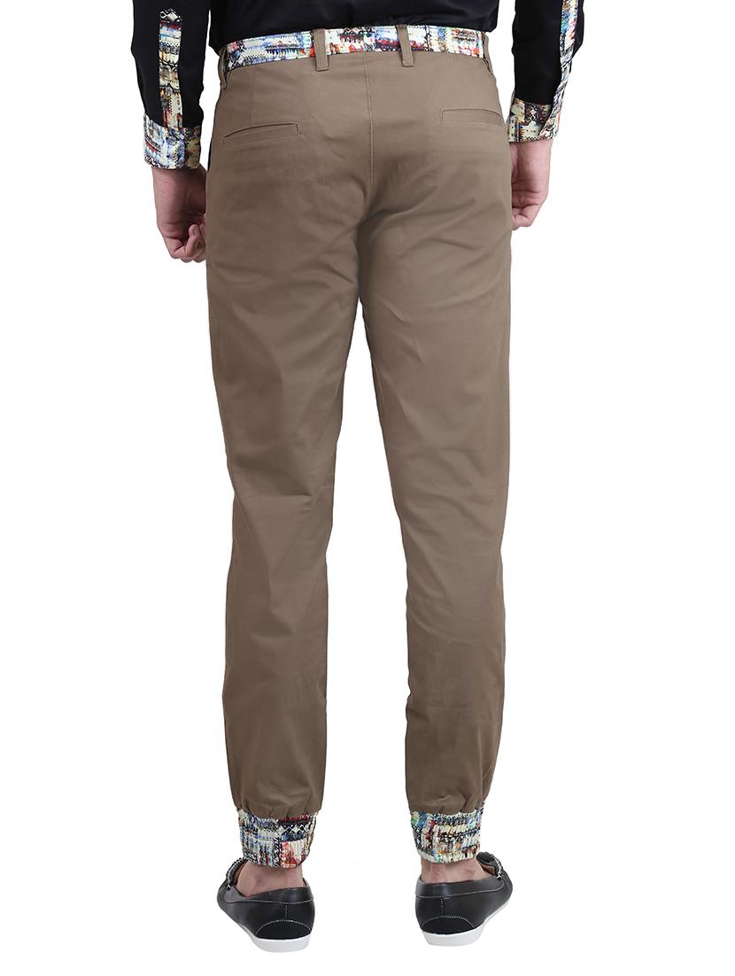 brown cotton jogger casual trouser - 13665982 - Zoom Image - 3