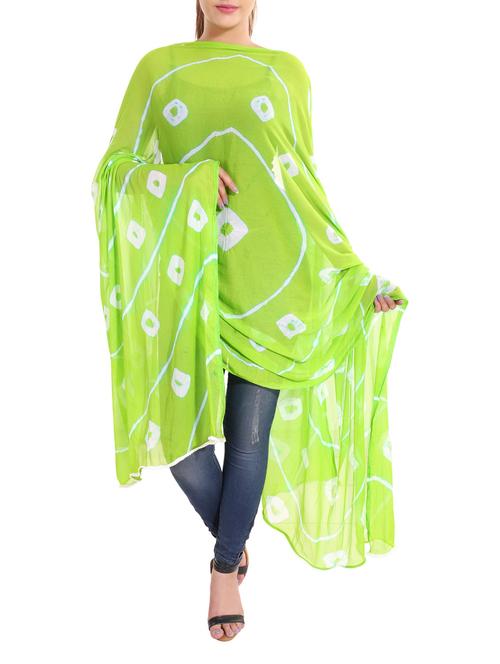 green chiffon tie & dye dupatta - 13666955 - Standard Image - 1