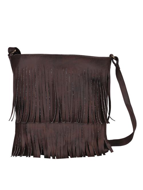 brown leatherette regular sling bag - 13671097 - Standard Image - 1