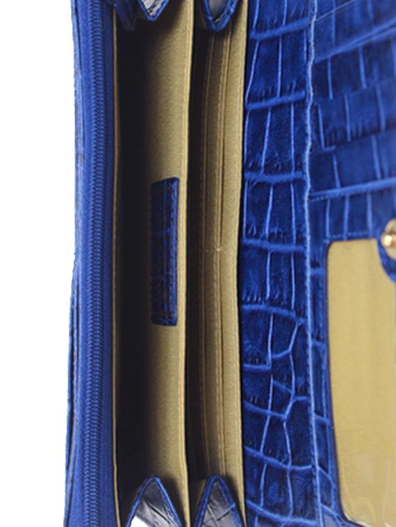 blue leather regular clutch - 13672090 - Zoom Image - 3