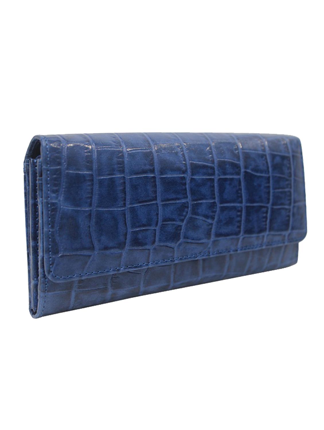 blue leather regular clutch - 13672090 - Zoom Image - 4
