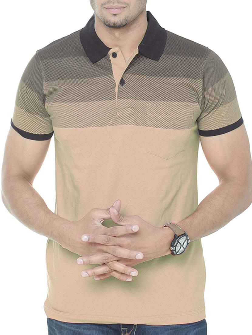 beige cotton striped t-shirt - 13675528 - Zoom Image - 1