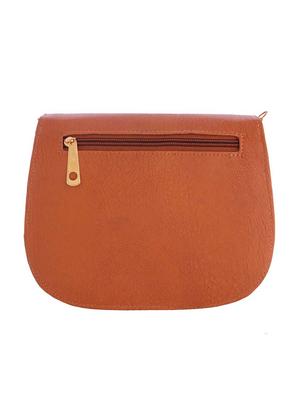 brown leatherette messenger sling bag - 13675872 - Standard Image - 2