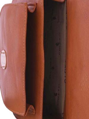 brown leatherette messenger sling bag - 13675872 - Standard Image - 3