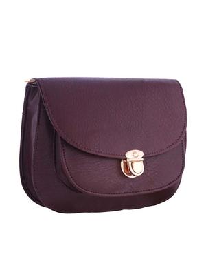 purple leatherette messenger sling bag - 13675873 - Standard Image - 4