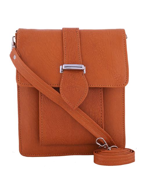 brown leatherette sling bag - 13675876 - Standard Image - 1