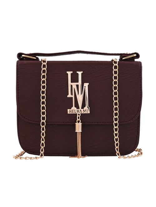 brown leatherette sling bag - 13675895 - Standard Image - 1