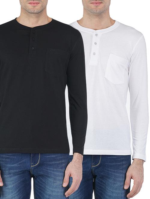 black white cotton combos t-shirt - 13678354 - Standard Image - 1