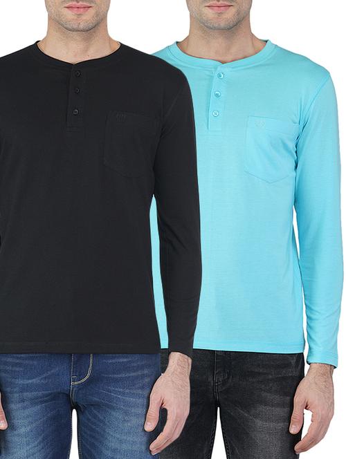 black blue cotton combos t-shirt - 13678362 - Standard Image - 1