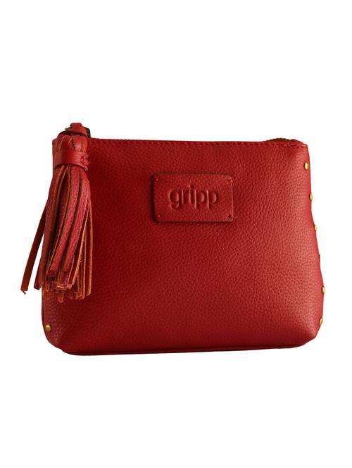 solid red leather handcrafted clutch - 13678532 -  Standard Image - 0