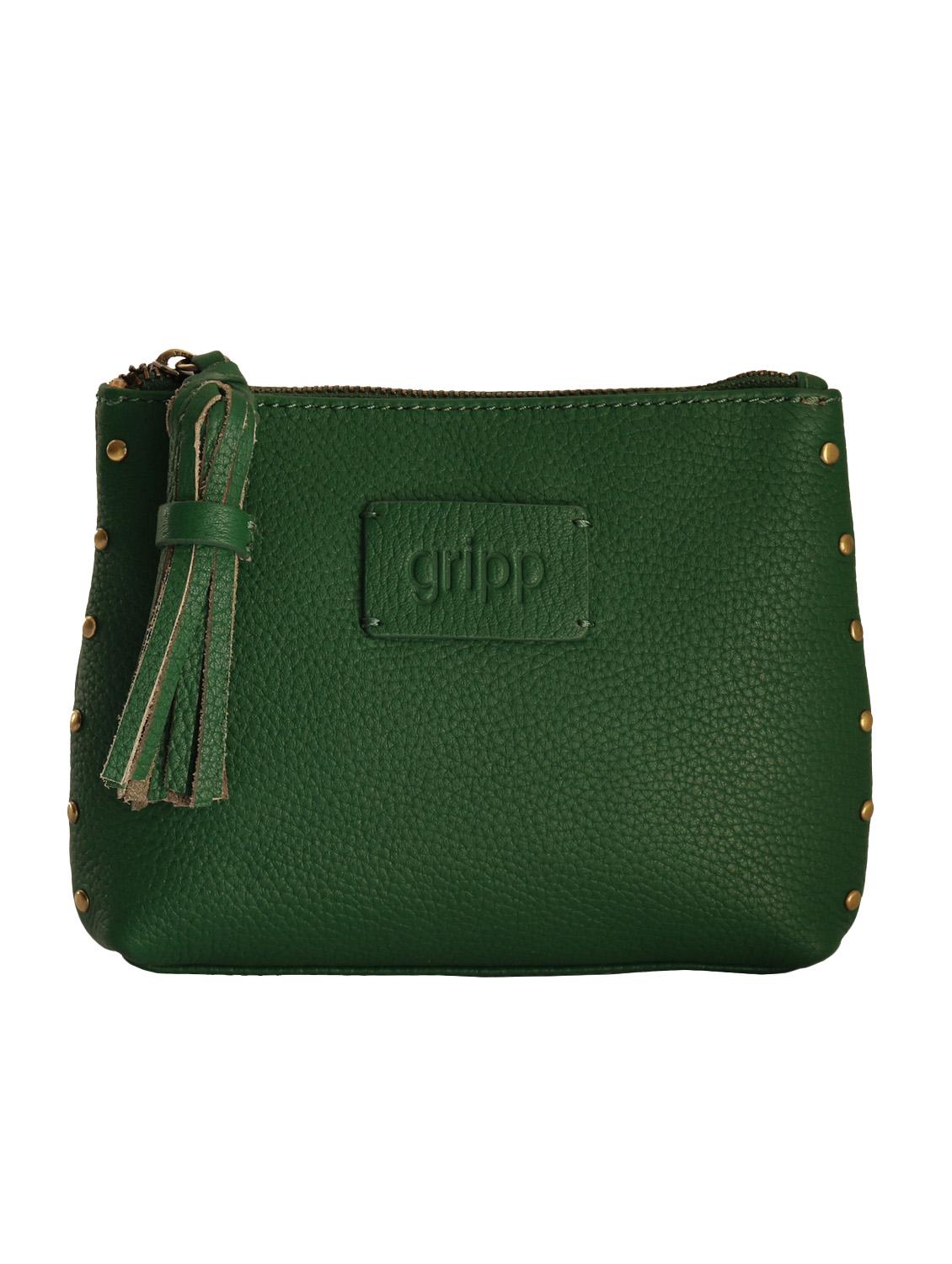 solid green leather handcrafted clutch - 13678534 - Zoom Image - 1