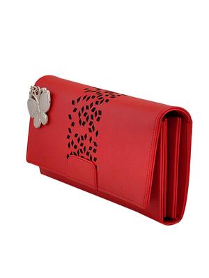 red leatherette regular clutch - 13682078 - Standard Image - 4