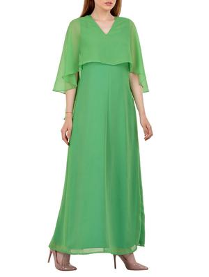 green georgette maxi dress - 13683781 - Standard Image - 2