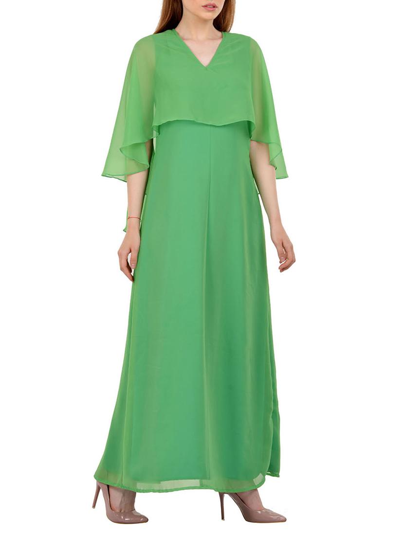 green georgette maxi dress - 13683781 - Zoom Image - 2