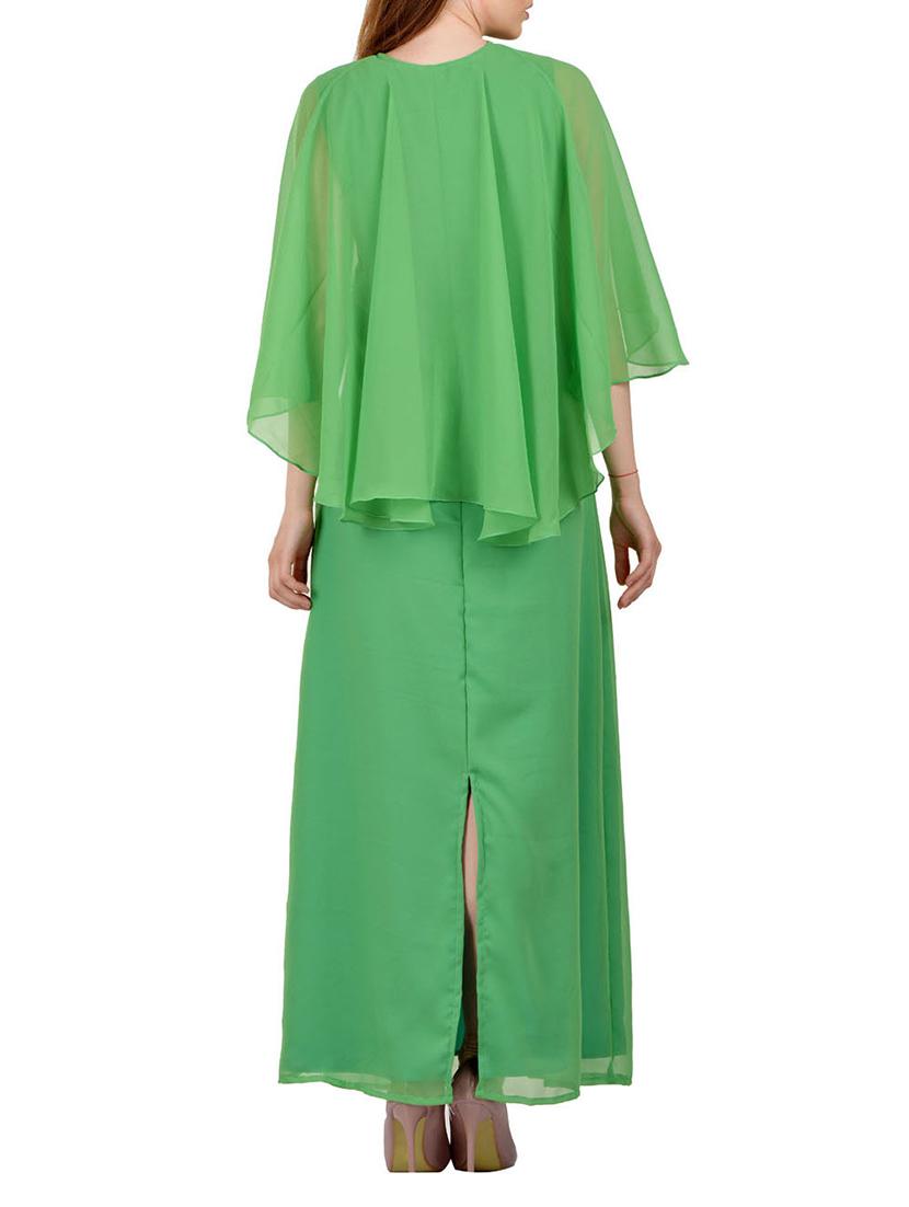 green georgette maxi dress - 13683781 - Zoom Image - 3
