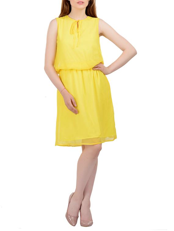 tie knot neck blouson dress - 13683796 - Zoom Image - 1