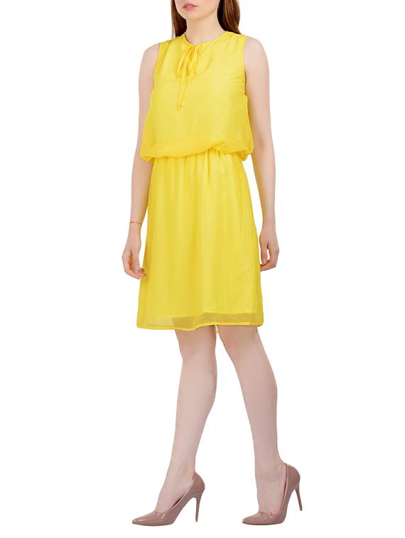 tie knot neck blouson dress - 13683796 - Zoom Image - 2
