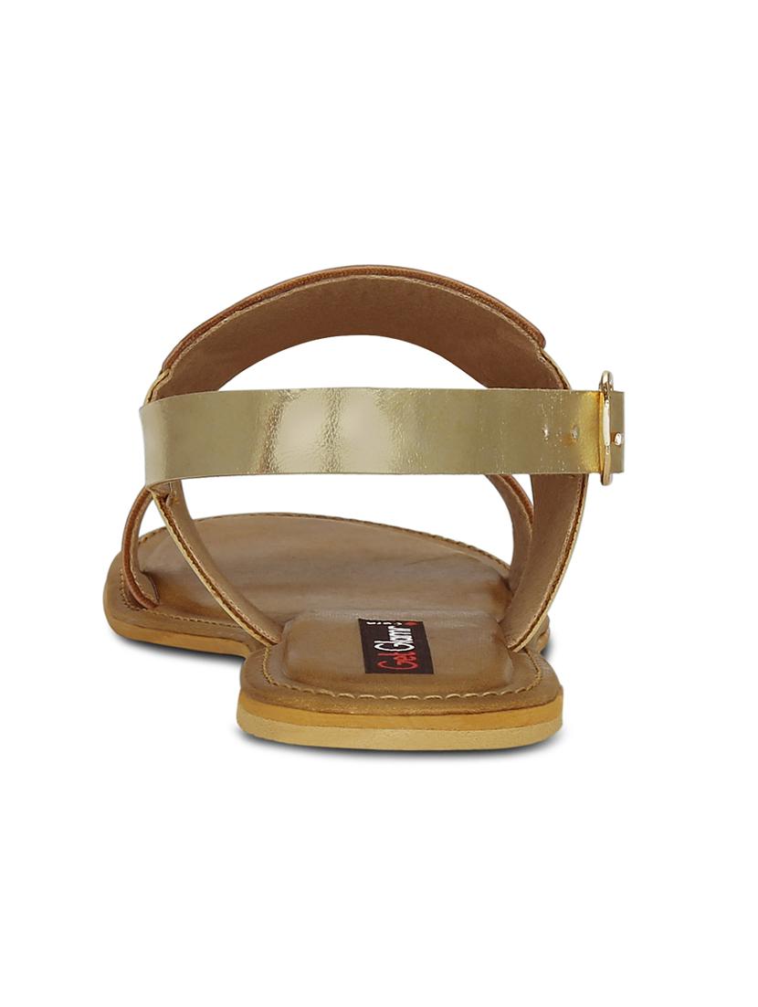 tan faux leather back strap sandals - 13687232 - Zoom Image - 3