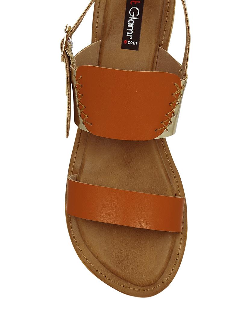tan faux leather back strap sandals - 13687232 - Zoom Image - 4