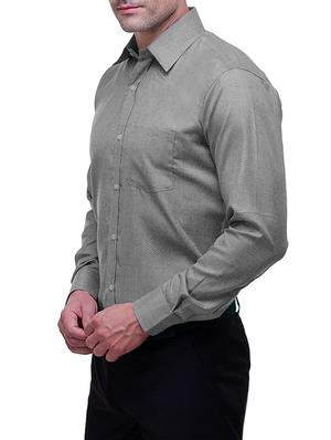 grey cotton formal shirt - 13689981 - Standard Image - 2