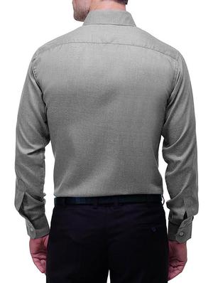 grey cotton formal shirt - 13689981 - Standard Image - 3