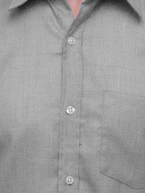 grey cotton formal shirt - 13689981 - Standard Image - 4