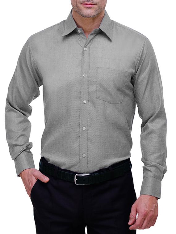 grey cotton formal shirt - 13689981 - Zoom Image - 1